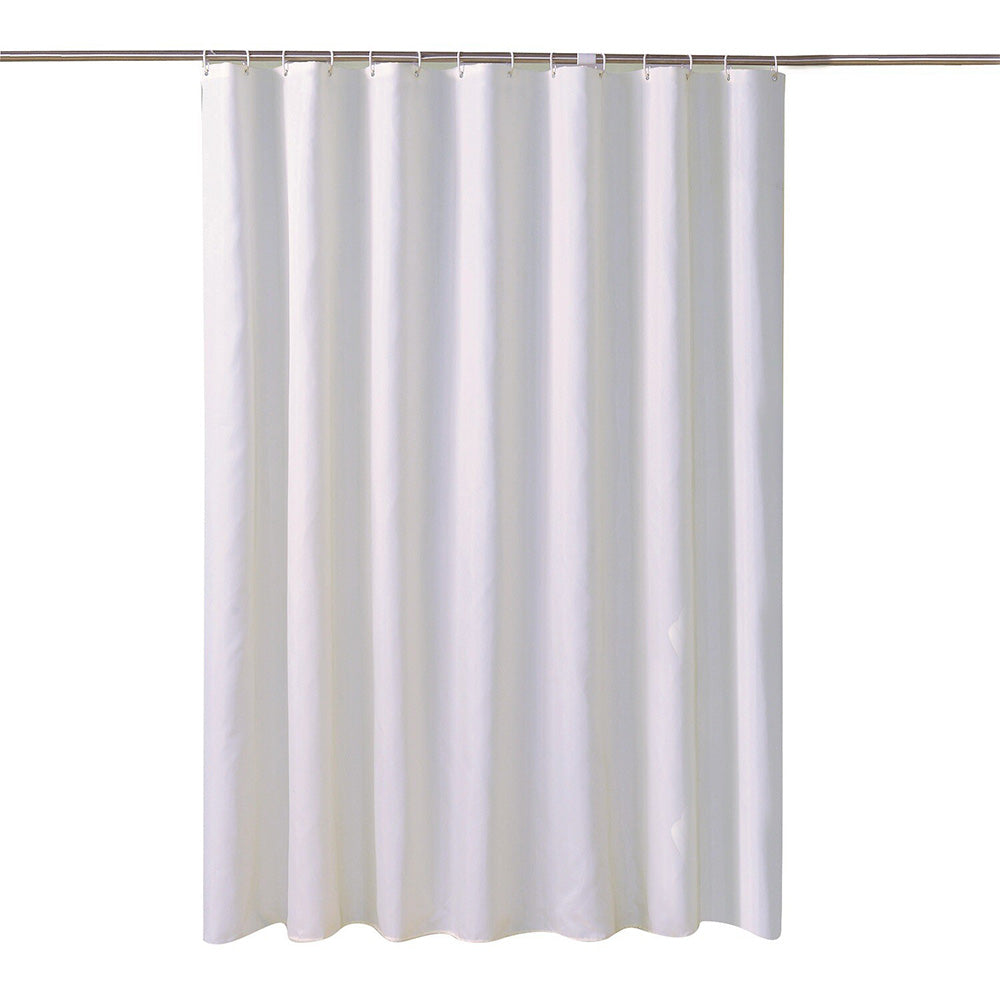Waterproof Shower Curtain with 12 Hooks-White