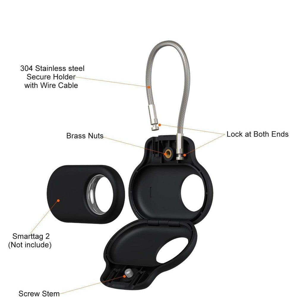 2Pcs Holder Samsung Galaxy SmartTag 2 Anti-Scratch Keyring Case for Pet Collar