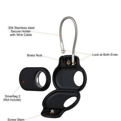 2Pcs Holder Samsung Galaxy SmartTag 2 Anti-Scratch Keyring Case for Pet Collar