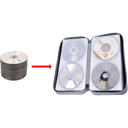 Portable 96 Capacity DVD CD Holder Case - Black