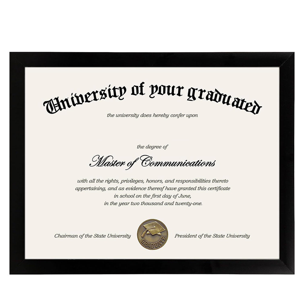 Certificate Frame with PVC for Diploma Document Photo Display-Black