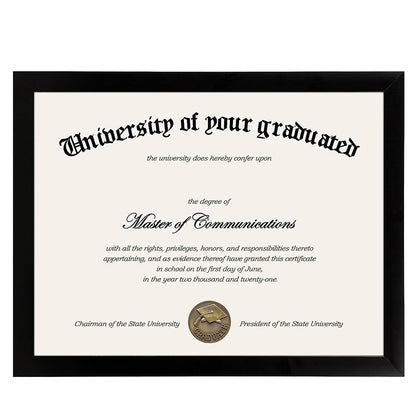 Certificate Frame with PVC for Diploma Document Photo Display-Black