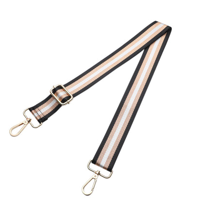 2PCS Adjustable Canvas Bag Strap with Metal Buckle for Crossbody Bags Black