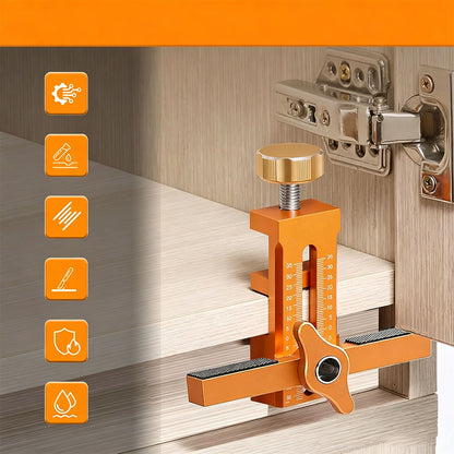 Cabinet Door Mounting Alignment Tool with Measurement Scale - Orange