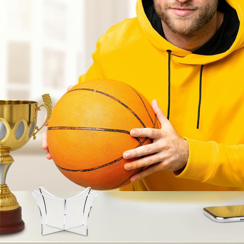 5 Pack Acrylic Ball Display Stand Clear Sports Ball Holder for Basketball and Football