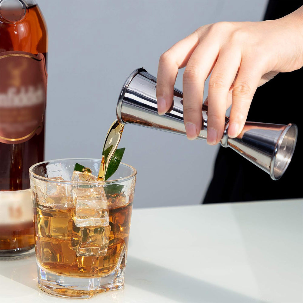 Stainless Steel Double Jigger Cocktail Bar Measuring Cup - Silver