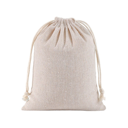 10 Pack Cotton Linen Drawstring Storage and Gift Bags in 2 Sizes