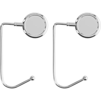 2 Pack 30mm Metal Straight Hooks for Christmas Stockings and Bags - Silver
