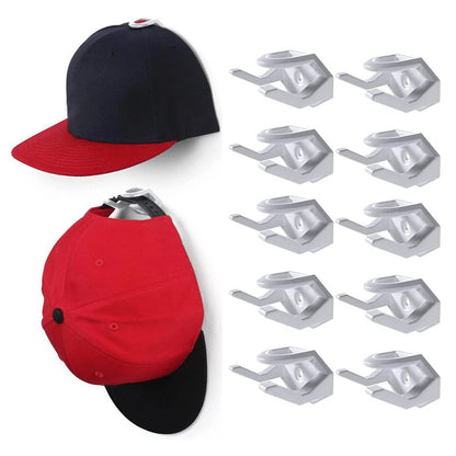 10 Pack Hat Racks for Baseball Caps Fashion Self-Adhesive Hat Hooks Room Decor-White
