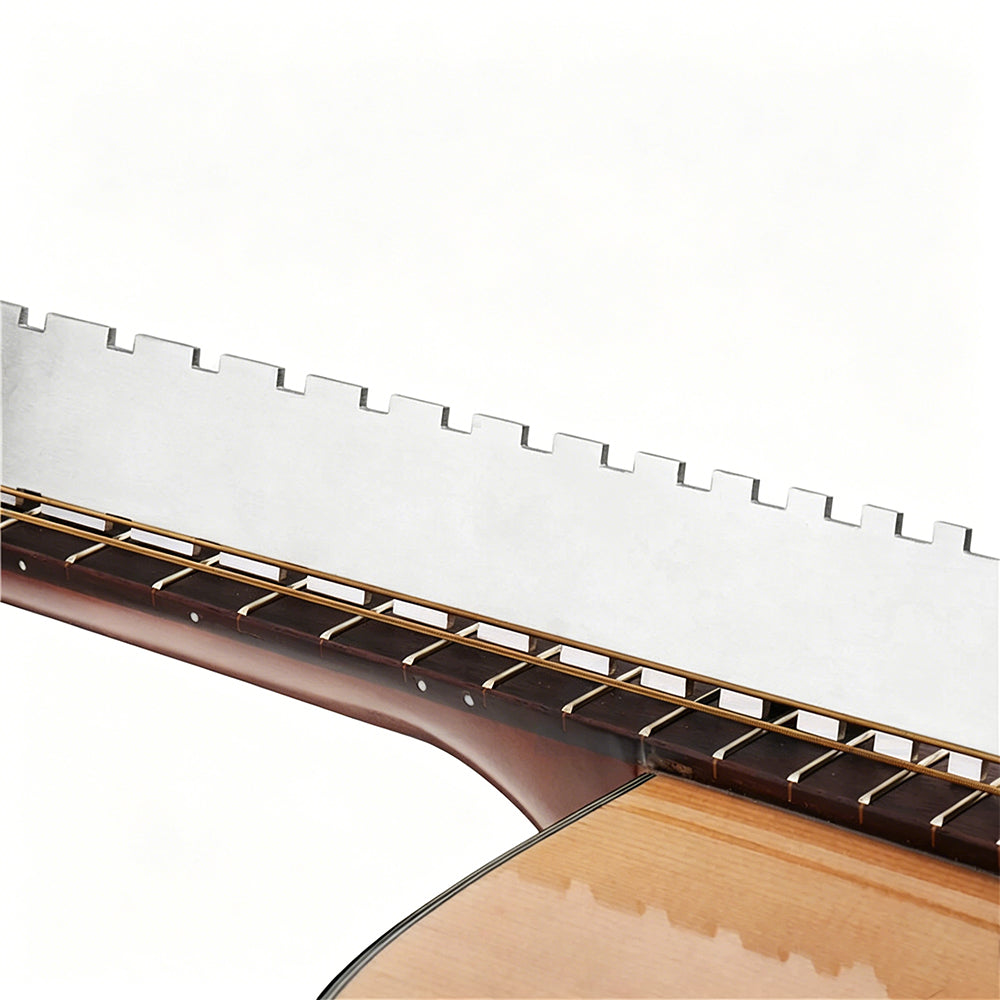 2Pcs Stainless Steel Guitar Neck Straight Edge Tool Set and Fret Rocker Luthier