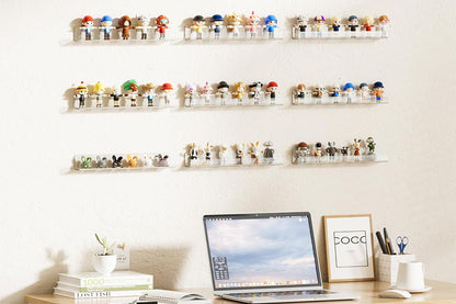 38cm Floating Shelves for Wall Acrylic Shelf Room Decor for Book Figures Photo -6Pcs