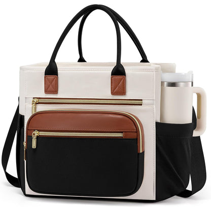 Insulated Lunch Bag Double Layer Leakproof Cooler Tote for Work