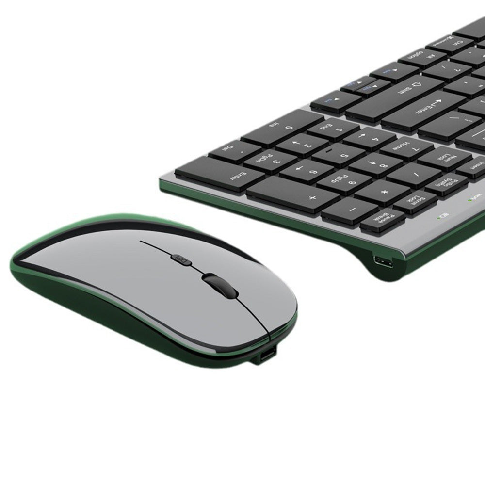 Rechargeable Bluetooth Wireless Keyboard and Mouse Set with Triple Modes for Multi-Device