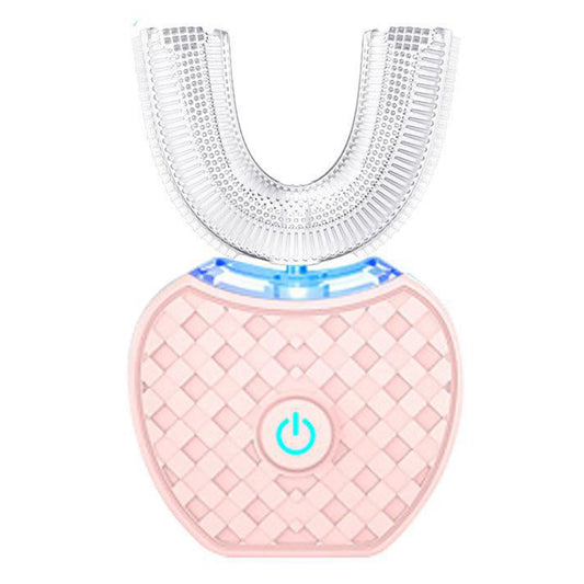 Wireless Charging U-Shaped Electric Toothbrush with Automatic Cleaning-Pink