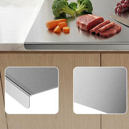 Stainless Steel Cutting Board with Raised Edge