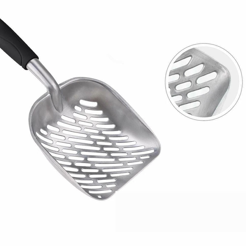 Non Stick Aluminum Alloy Cat Litter Scoop-Black