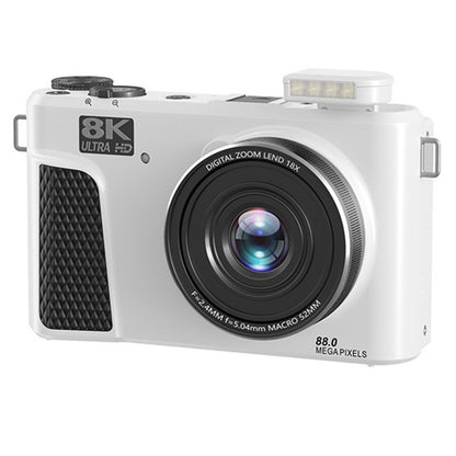 8K Digital Camera with Flip Screen and Remote Control-White