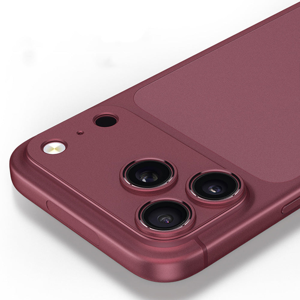 Aluminum Hollow Camera Lens Protector for iPhone 18 Pro Max - Wine Red