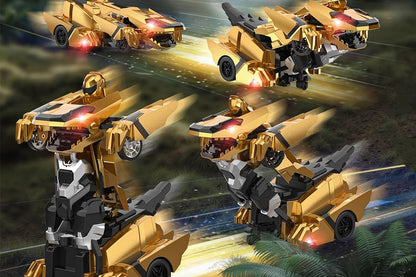 Dinosaur Transform Rc Cars 2.4Ghz Remote Control Car Transforming Robot-Yellow