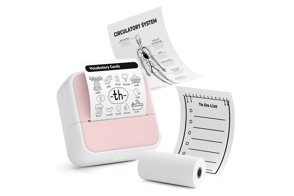 Mini Sticker Printer Portable Bluetooth Thermal Printer for Photo Notes-Pink