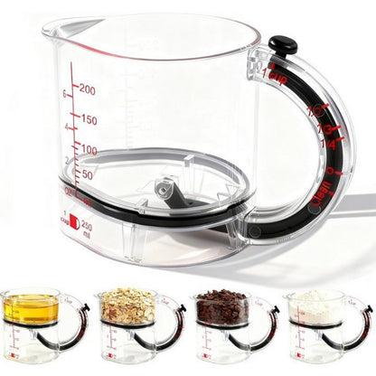4 in 1 Adjustable Measuring Cup for Cooking and Baking and Ingredients