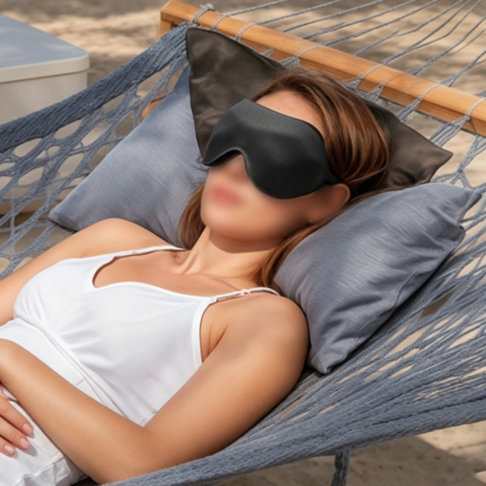 3D Full Blackout Sleep Mask -Black
