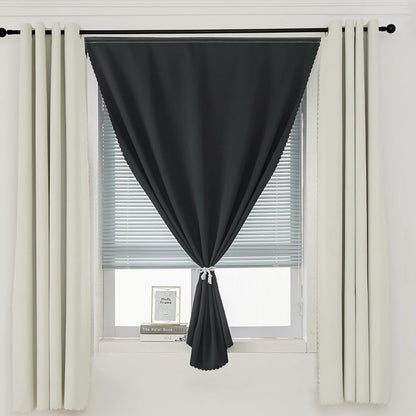 No Drill Adhesive Blackout Curtains -Black