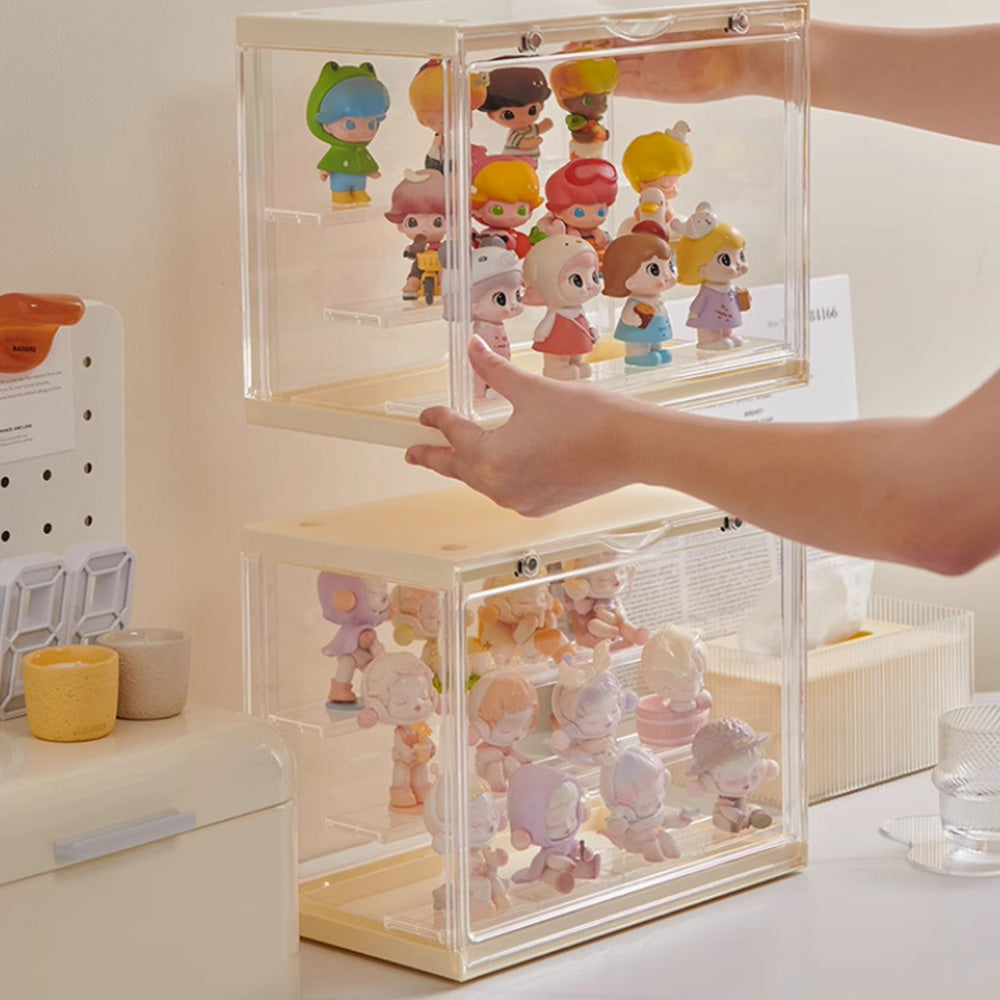3-Tier Clear Display Case Dustproof Storage Box for Action Figures Collectibles Model Toys
