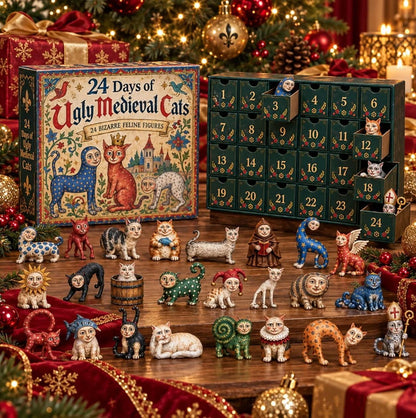Medieval Cat 24 Day Christmas Advent Calendar with 3D Cat Figures for Adults