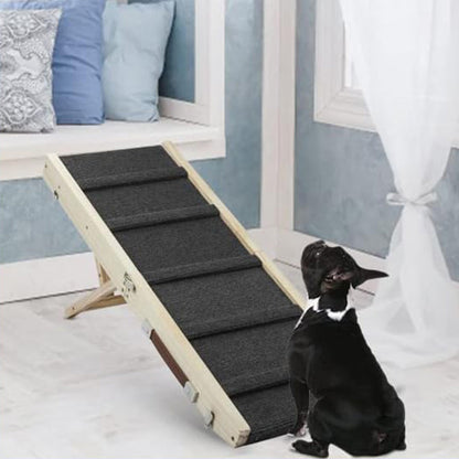 Foldable Adjustable Dog Ramp ¨C For Couch and Bed with Non-Slip Carpet Surface