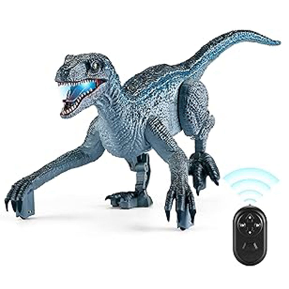 2.4G Remote Control Dinosaur Toy Realistic Walking Dinosaur with Sound Effects Grey