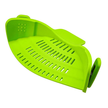 Clip-On Silicone Kitchen Strainer ââ‚?For Pasta  Noodles  Vegetables  Fruit Green