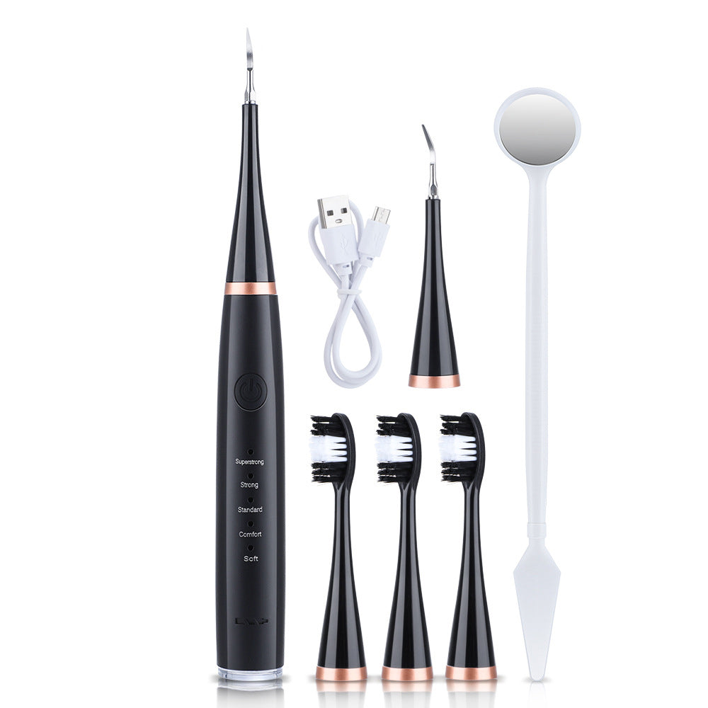 Electric Toothbrush Scaler Stains and Tartar Remover Tools Teeth Cleaning Kit -Black