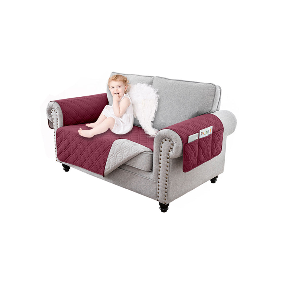 Water Resistant Split Recliner Couch Cover Non-Slip Sofa Chair Slipcovers Red