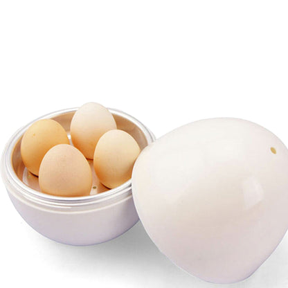 4-Egg Poacher Breakfast Boiler Egg Cooker Microwave Steamer Cooking Tool