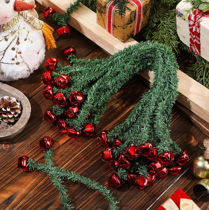 25 Christmas Wreath Twist Ties with Bells for Garland and Railings - Red