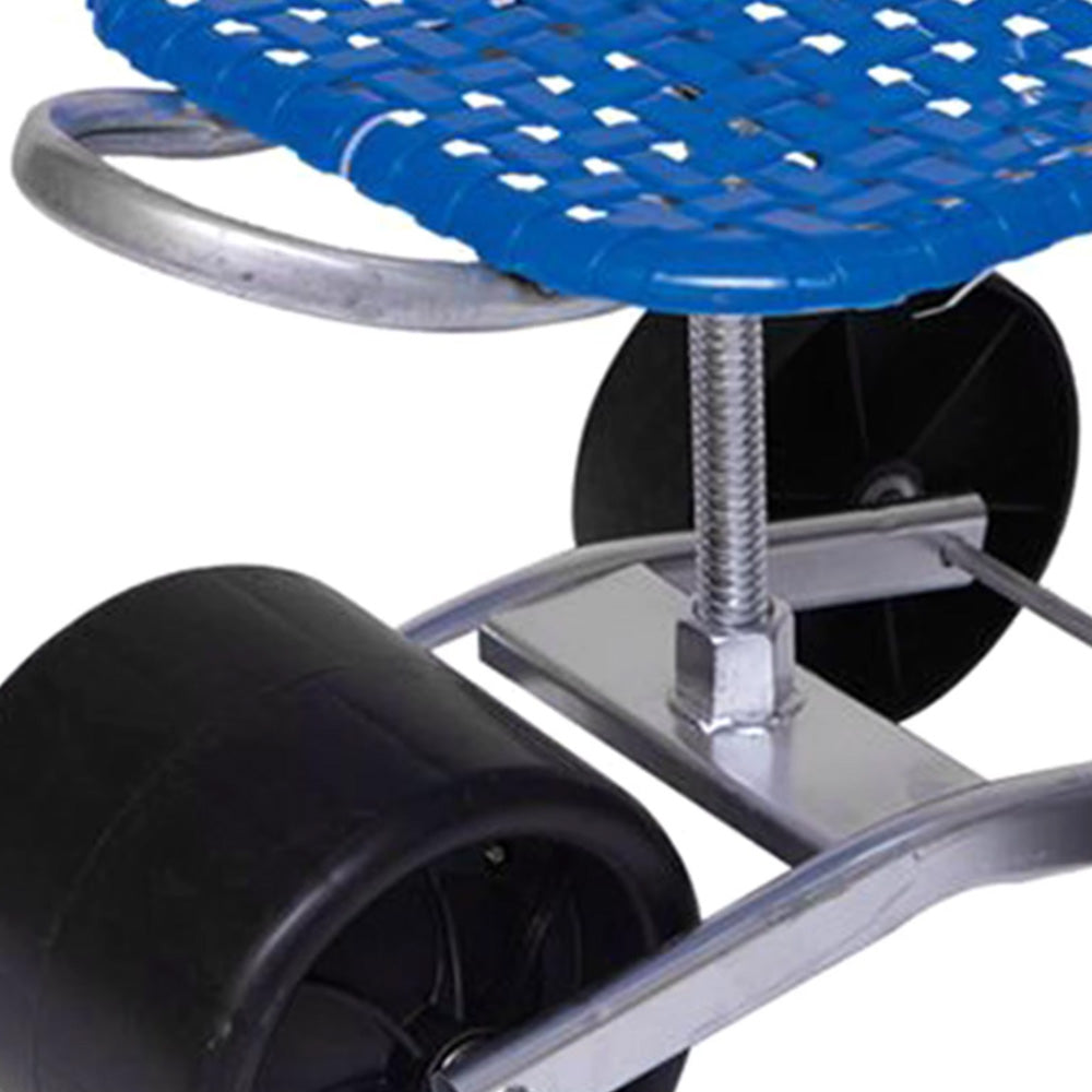 Adjustable Height Gardening Seat 360-degree Rotating Stool with 3 Wheels
