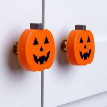 10 Pack Silicone Christmas Cabinet Knob Decoration Covers - Pumpkin