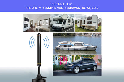 2Pcs Digital TV Antenna Long Range HD TV Antenna HDTV Amplifier Signal Booster