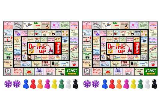 2Pcs Drinking Board Games for Adults Interactive Game Night Birthday Party 2-8 Players -2Pcs