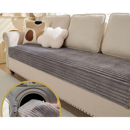 Waterproof Couch Cover for Dogs Washable Faux Fur Pet Couch Covers for Sofa-Light Grey