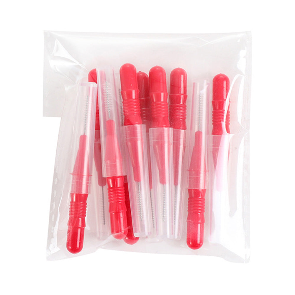 30 Piece Mini Cleaning Brushes for Braces Teeth Brows - Red