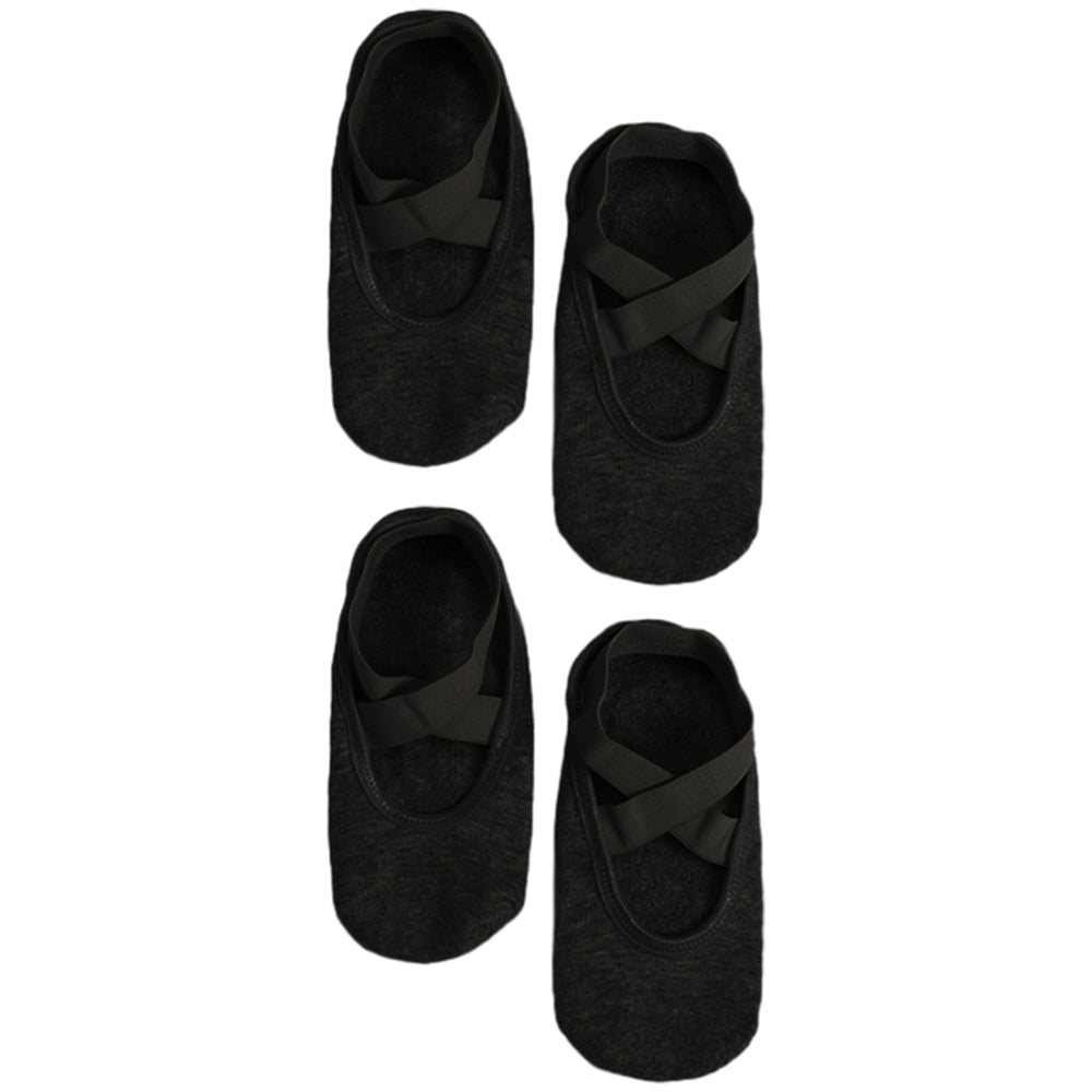 2 Pairs of Yoga Socks for Women Anti-slip Pilates Ballet Dance Socks One Size  Black