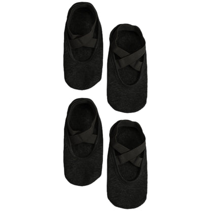 2 Pairs of Yoga Socks for Women Anti-slip Pilates Ballet Dance Socks One Size  Black