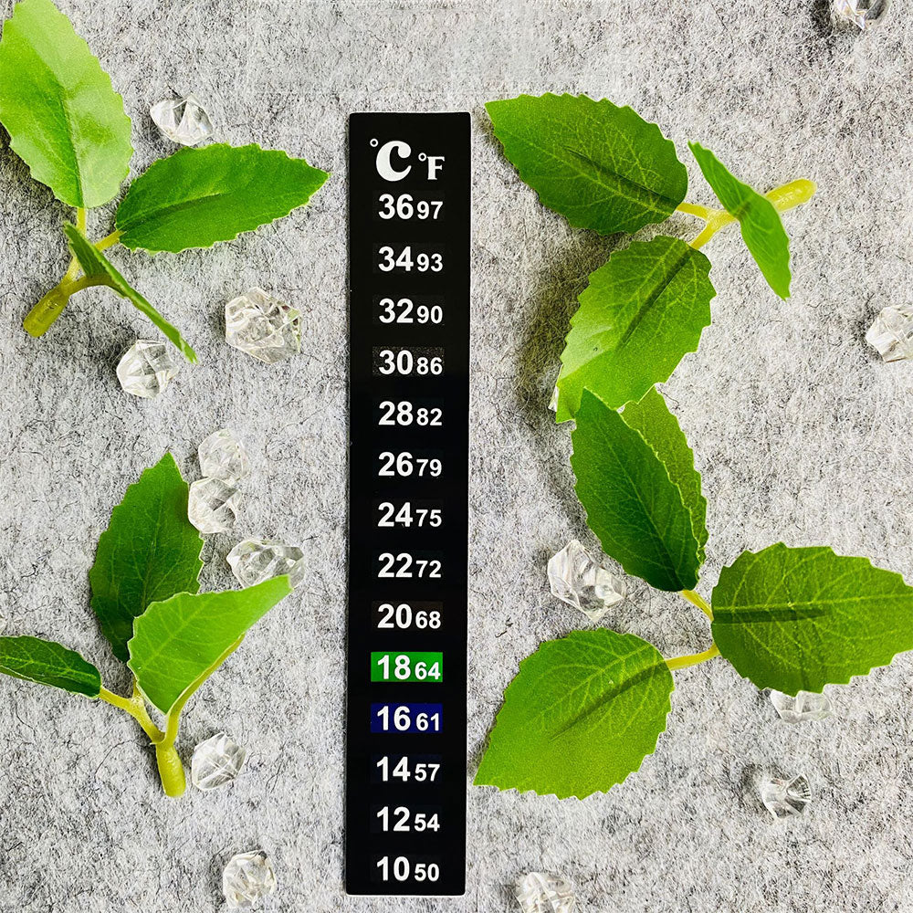 10Pcs Digital Display Aquarium Thermometer Strip Adhesive Fish Tank Temperature Sticker with Dual Scale
