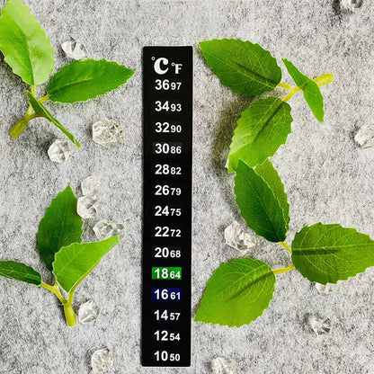 10Pcs Digital Display Aquarium Thermometer Strip Adhesive Fish Tank Temperature Sticker with Dual Scale