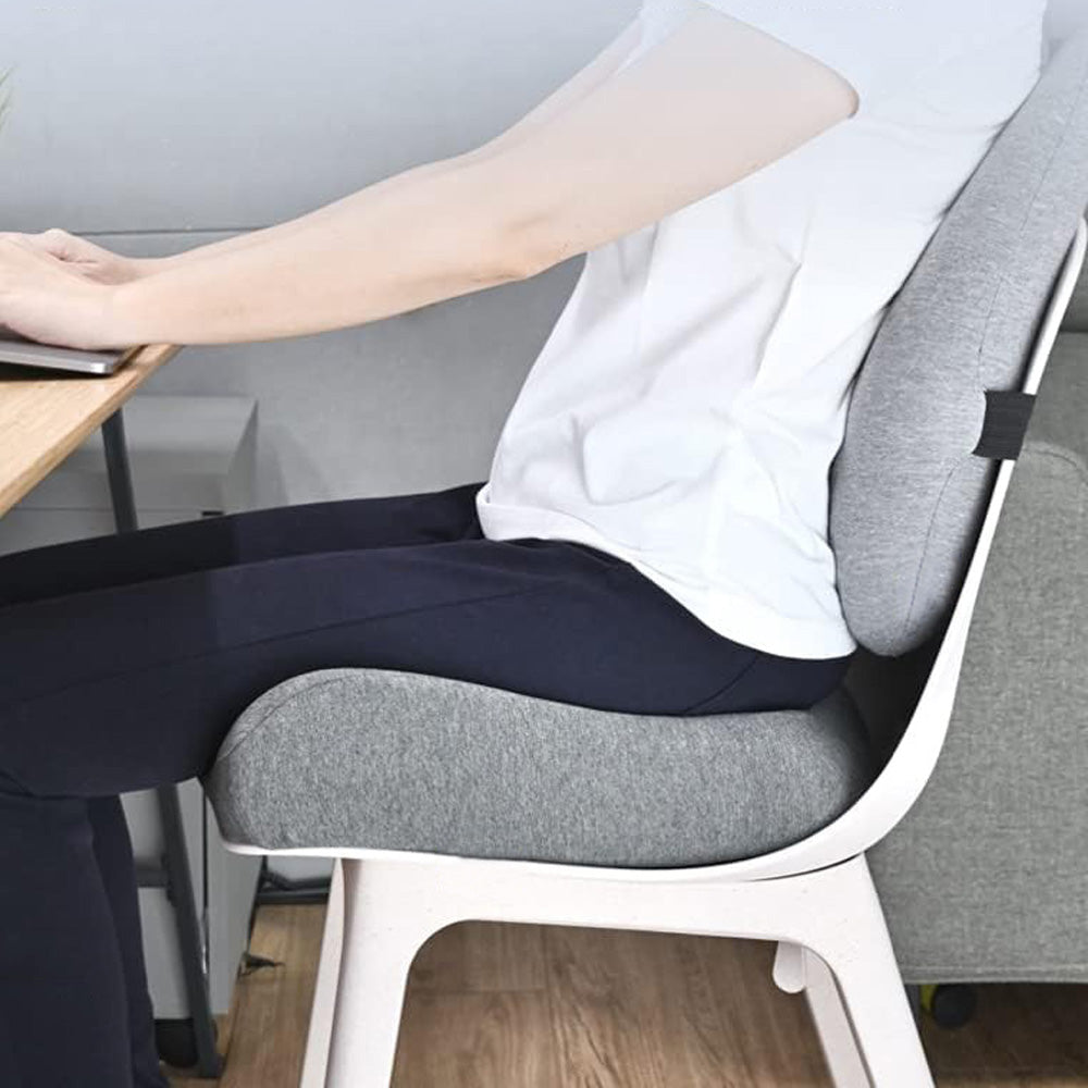 Ergonomic Seat Cushion for Office Chair Long Sitting Pad Pillow for Gaming Chair and Car Seat Light Gray