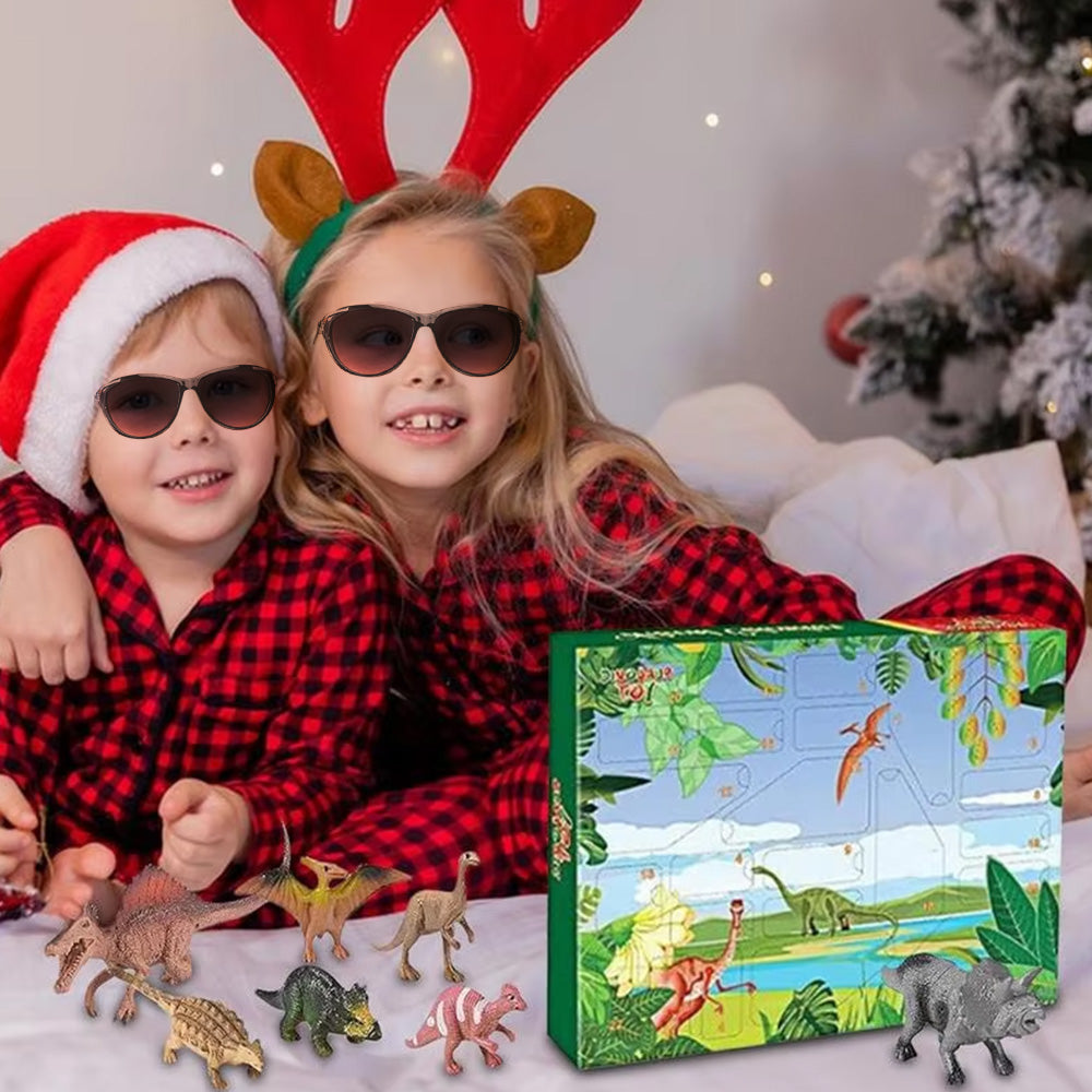 24 Days Dinosaur Advent Calendar Christmas Countdown Calendar with Colorful Dinosaur Toys