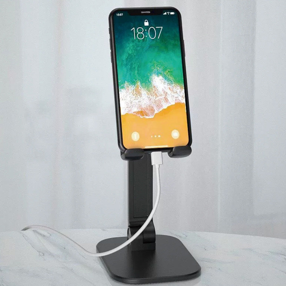 Adjustable Phone Stand Holder Foldable Tablet Desktop Stand Portable Wide Compatibility Black