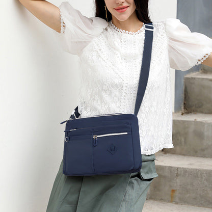 Multi-Pocket Crossbody Bag for Women Water Resisant Shoulder Bag Messenger Bag Casual Nylon Purse Handbag Navy